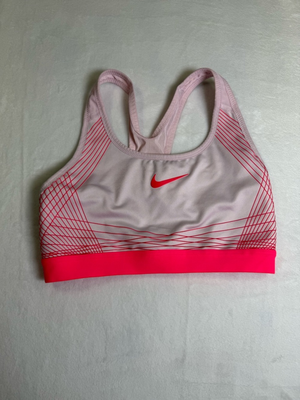 Nike Pink & Hot Pink Flynit Wonens High Support Non padded Racerback Sports Bra